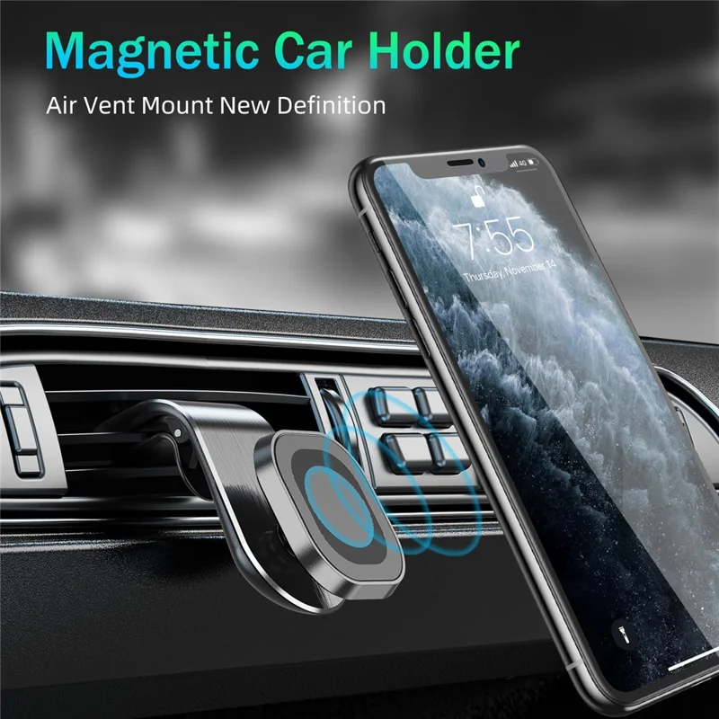UC6916 Air Outlet Magnetic Phone Holder 360 Degree Rotating Car Phone Mount for 3.5-7 inch Mobile Phones