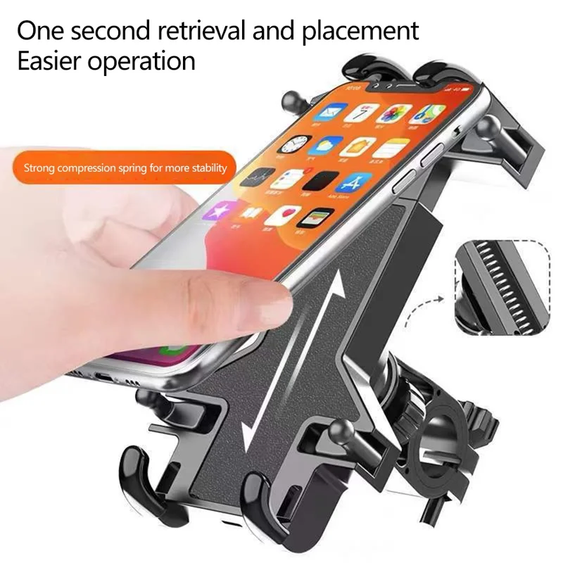 Rearview Mirror Phone Holder for Bicycle E-Bike Motorcycle Anti-Shock Quick Fixed Phone Mount for Riding, Cycling