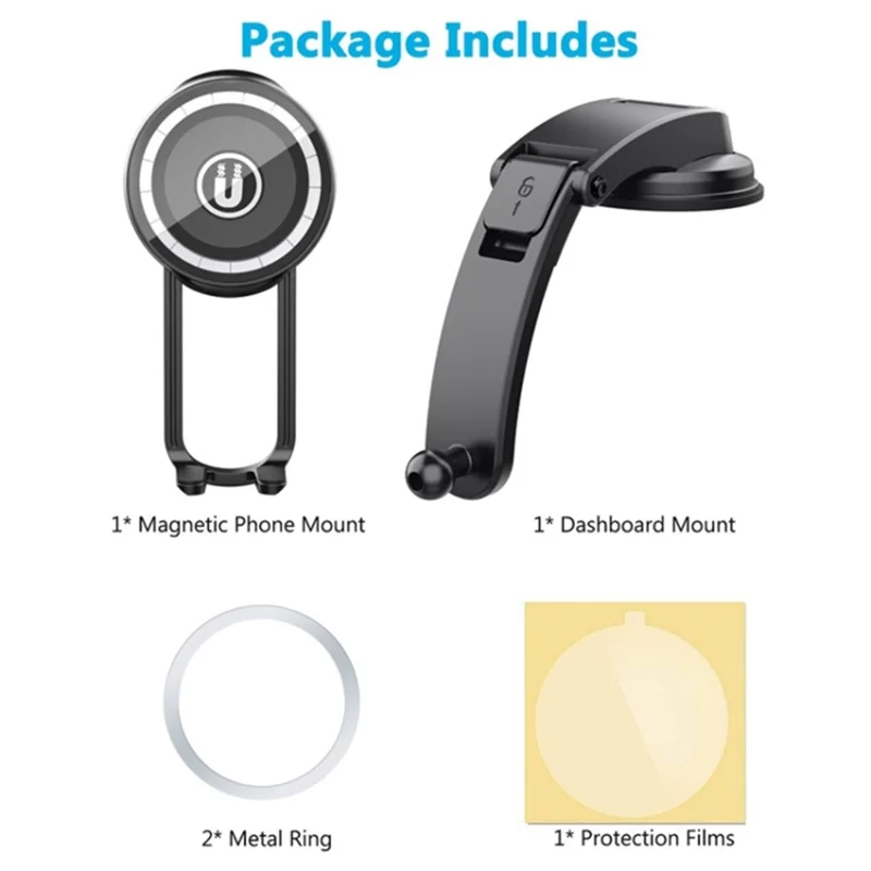 LE-10 Car Dashboard Suction Cup Mount Mobile Phone Holder Magnetic Cell Phone Bracket