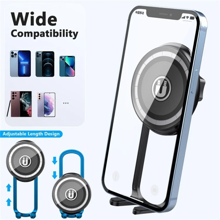 LE-11 Car Suction Cup Mount 360 Degree Rotation Magnetic Phone Holder with Air Vent Clip