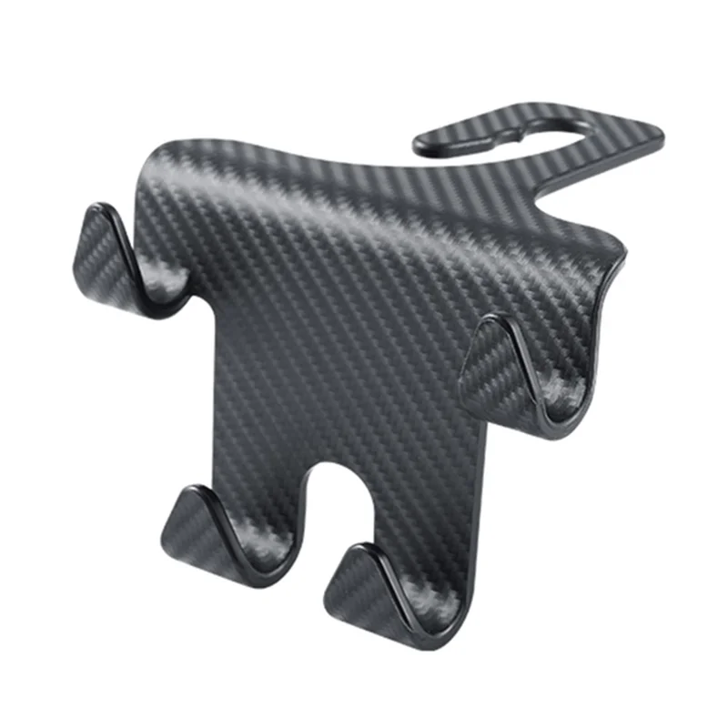 CHEGES 201 Carbon Fiber Texture Multi-hooks Car Seat Back Headrest Phone Holder Hanger Auto Interior Accessories
