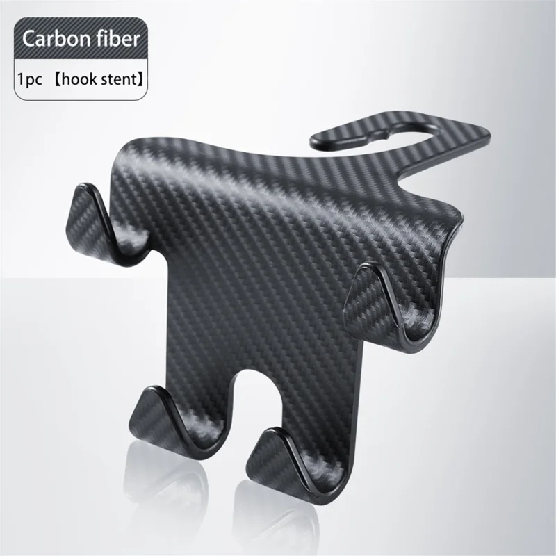 CHEGES 201 Carbon Fiber Texture Multi-hooks Car Seat Back Headrest Phone Holder Hanger Auto Interior Accessories