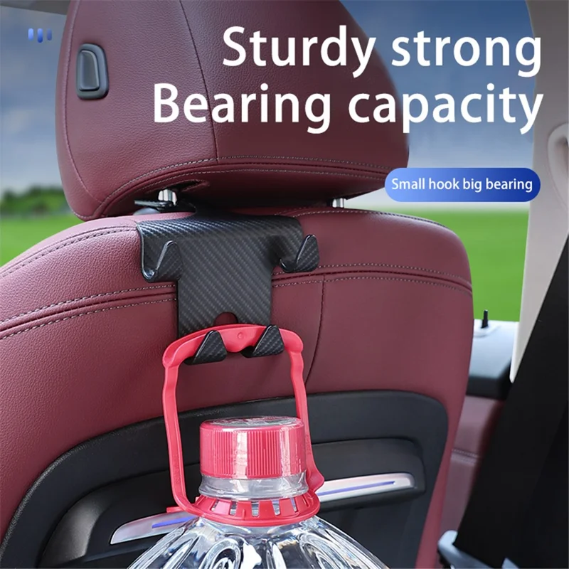 CHEGES 201 Carbon Fiber Texture Multi-hooks Car Seat Back Headrest Phone Holder Hanger Auto Interior Accessories