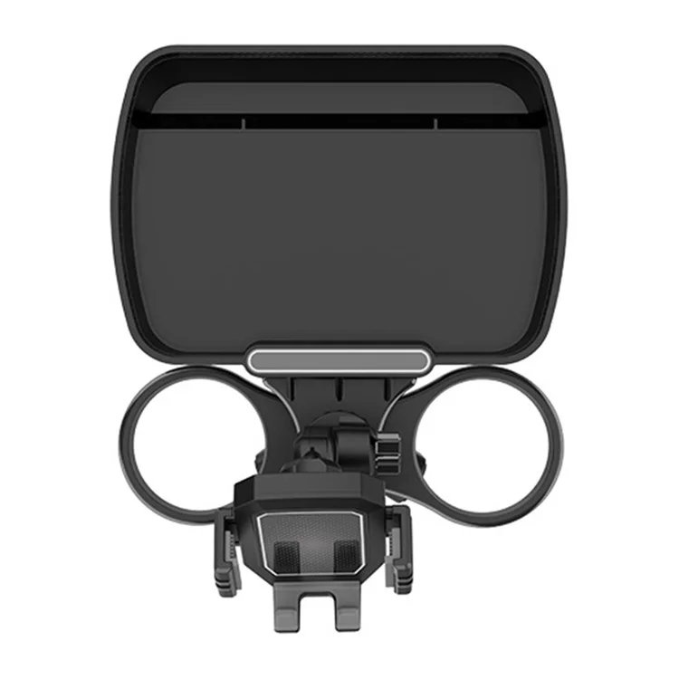 B06 Multifunctional Car Cup Holder Phone Mount Stand with Snacks Food Tray Table - Grey