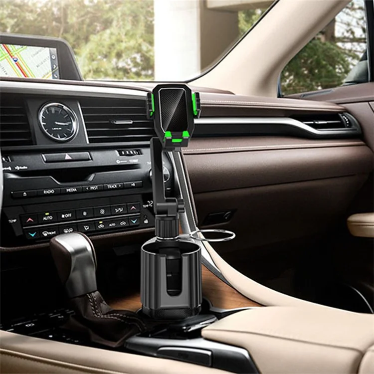 Suporte de Montagem de Telefone Móvel A02 Car Cup Holder Porta-Copo - Verde