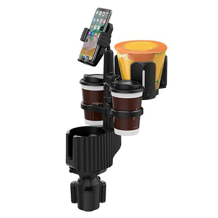 A04 Multifunctional Car Cup Holder Phone Stand Mount Coffee Beverage Instant Noodles Bracket - Grey
