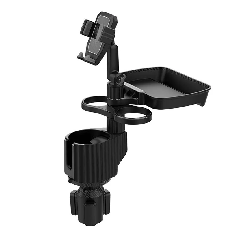 A06 Car Cup Mug Bottle Holder Mobile Phone Mount Stand Food Snack Tray Table - Grey