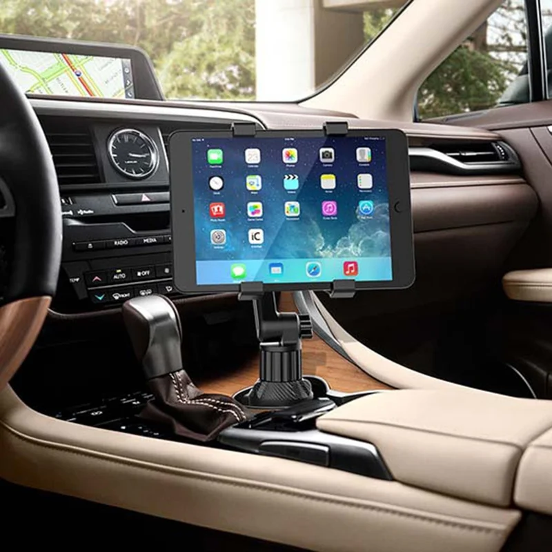 CUP-B17 Car Cup Holder Tablet Mount Universal Long Neck Car Cup Mini PC Holder 2 Shaft Rotating Tablets Car Mount