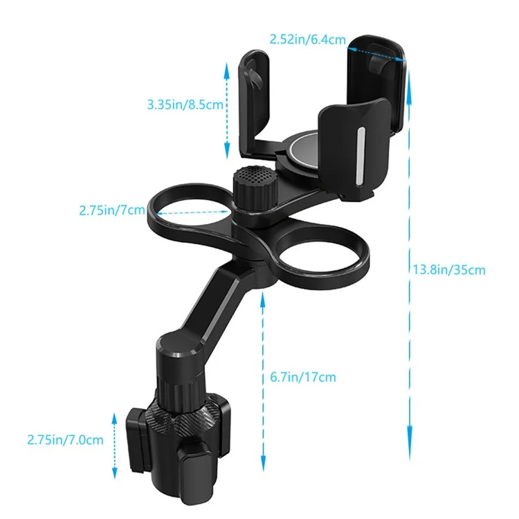 D03 Car Cup Holder Expander with Adjustable Cup Holder Dual Round Car Cup Holder Mount Organizer for Drink Bottle Snack