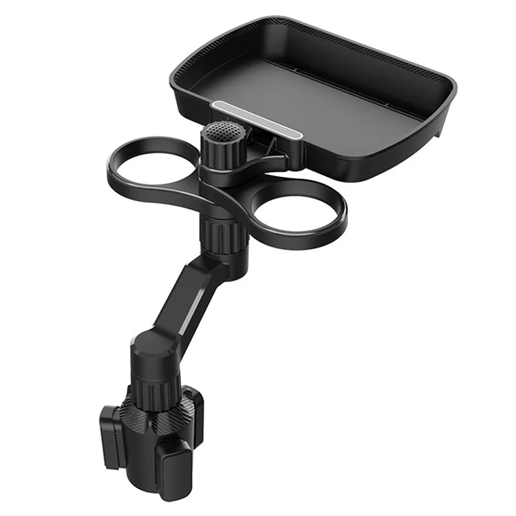 Suporte de Copo de Carro de Plástico D05, Suporte Dual de Bebida, Rotação, Bandeja para Refeição, Suporte de Telefone