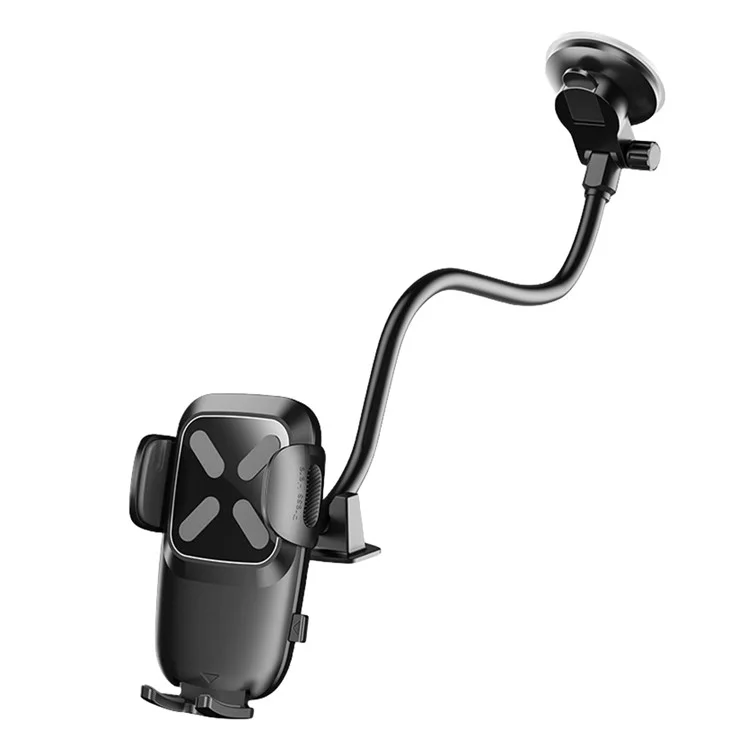 X034 Gen. 10th Adjustable Windshield Suction Cup Phone Mount für Universal Truck Bus Dashboard Flexible Car Phone Holder - Schwarz