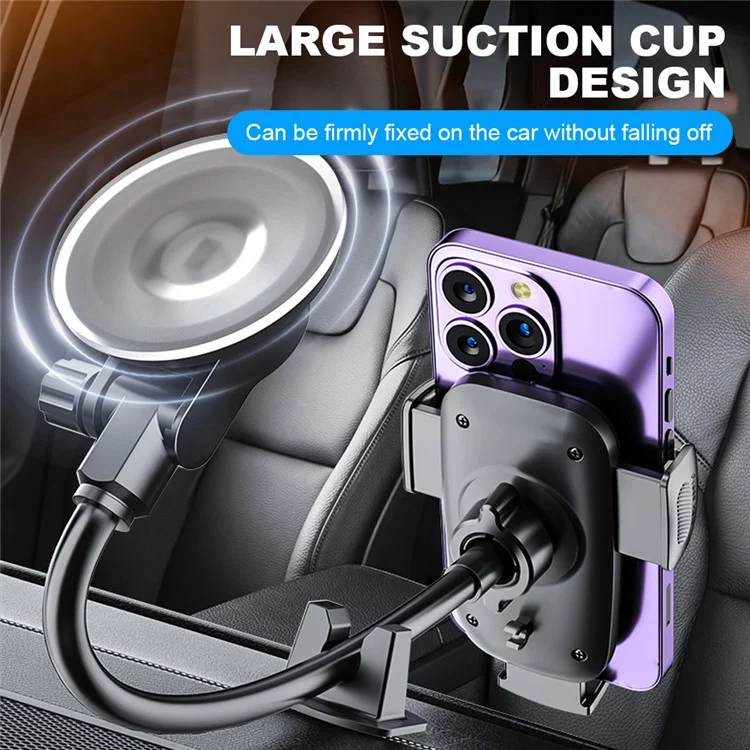 X034 Gen. 10th Adjustable Windshield Suction Cup Phone Mount für Universal Truck Bus Dashboard Flexible Car Phone Holder - Schwarz