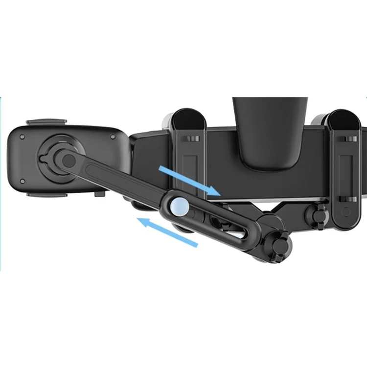 R010 Multifunctional Retractable Cell Phone Car Mount Universal Vehicle Rearview Mirror Phone Holder - Black