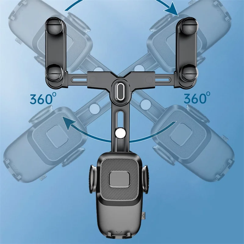 R009 Multifunctional Car Rearview Mirror Cell Phone Mount Universal Vehicle Retractable Phone Clip Holder - Vert