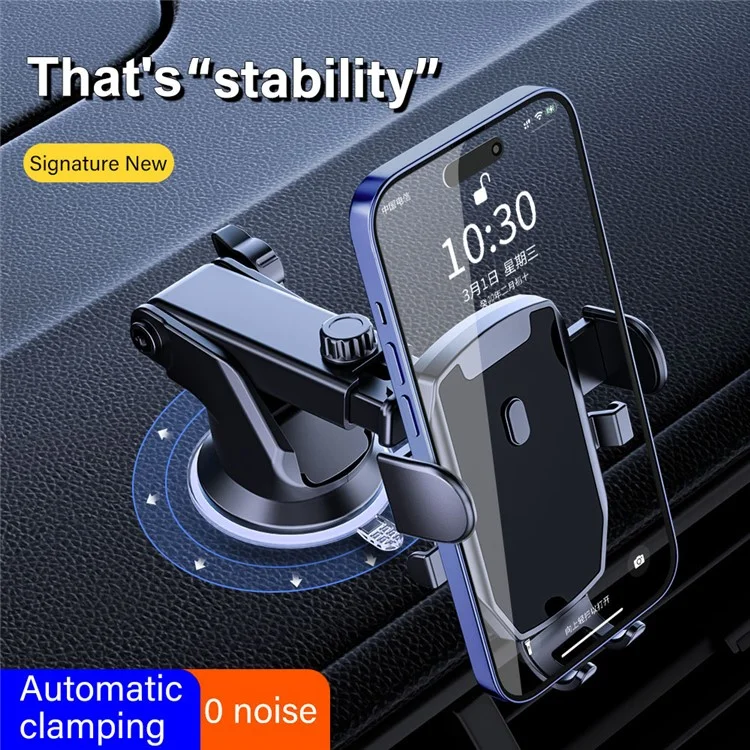 D46+101+K5 Suction Cup Car Center Console Phone Holder Universal Mobile Phone Mount Bracket with Telescopic Arm