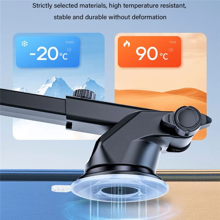 D46+101+K5 Suction Cup Car Center Console Phone Holder Universal Mobile Phone Mount Bracket with Telescopic Arm
