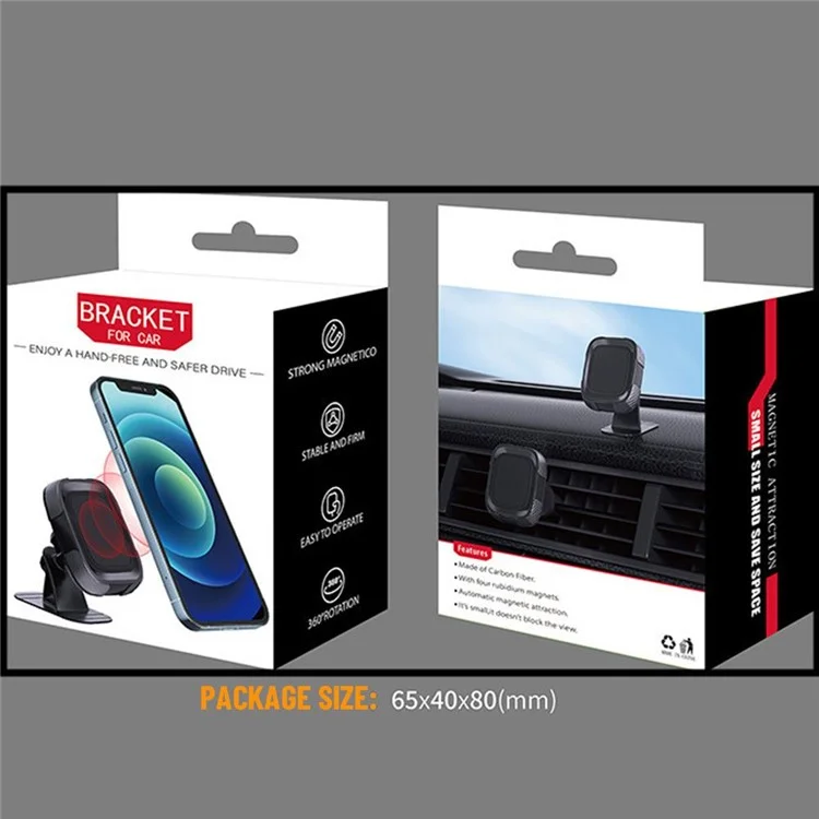C18 360 Degree Rotation Car Adhesive Dashboard Mount Magnetic Phone Holder Bracket with Air Vent Clip