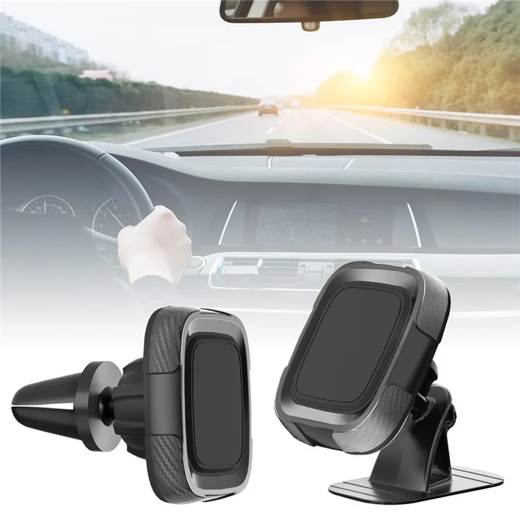 C18 360 Degree Rotation Car Adhesive Dashboard Mount Magnetic Phone Holder Bracket with Air Vent Clip