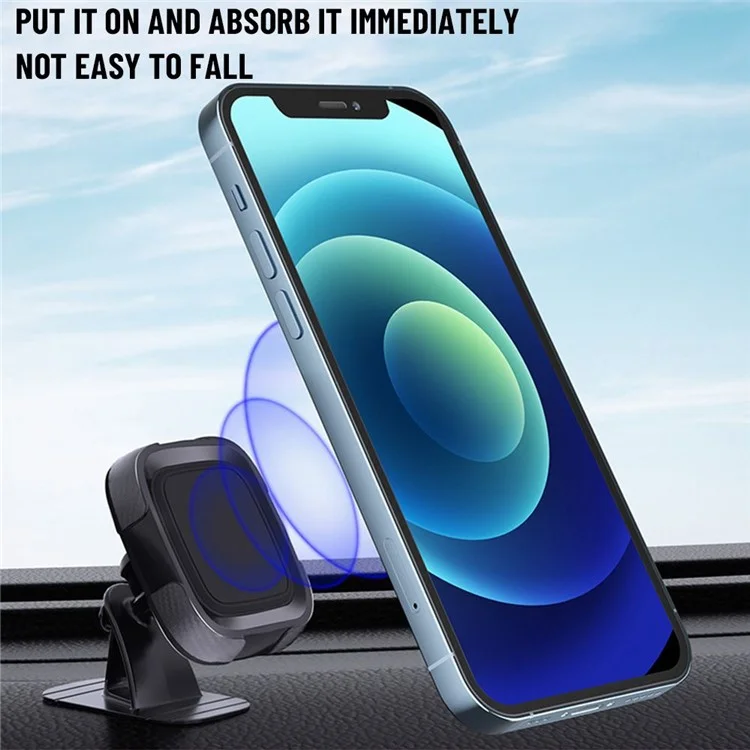 C18 360 Degree Rotation Car Adhesive Dashboard Mount Magnetic Phone Holder Bracket with Air Vent Clip