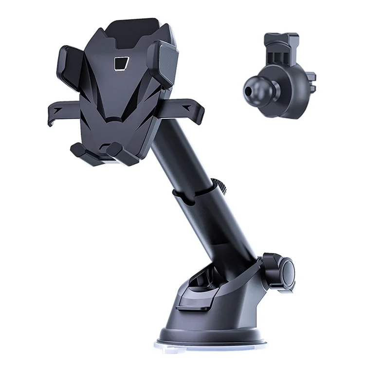 D39+105 Suction Cup Base Telescopic Arm Automatic Clamp Car Phone Holder Bracket with Air Vent Clip