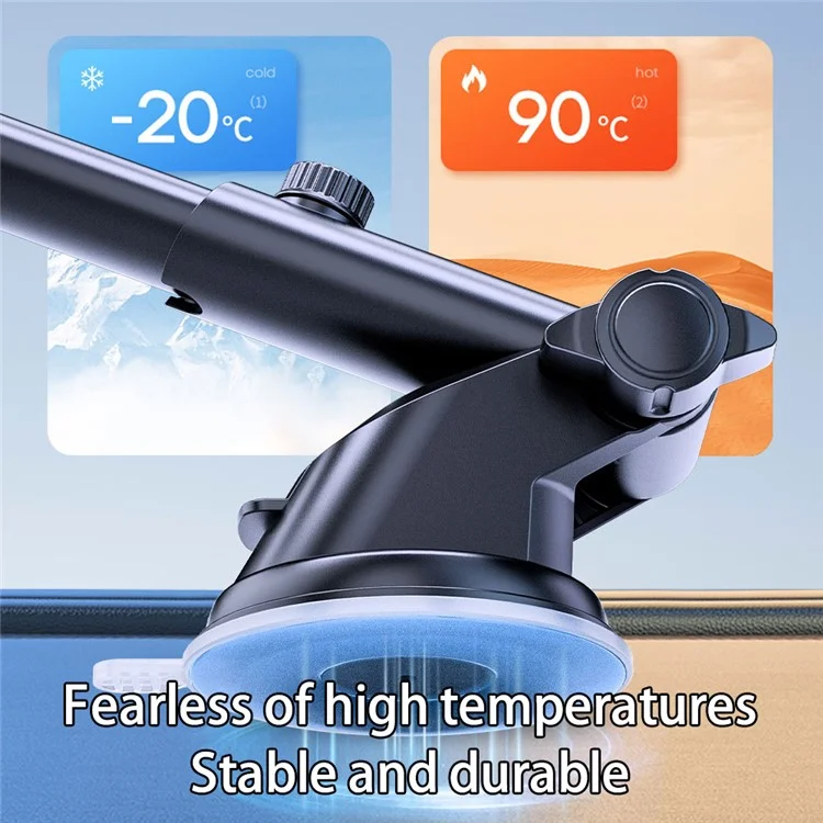D39+105 Suction Cup Base Telescopic Arm Automatic Clamp Car Phone Holder Bracket with Air Vent Clip