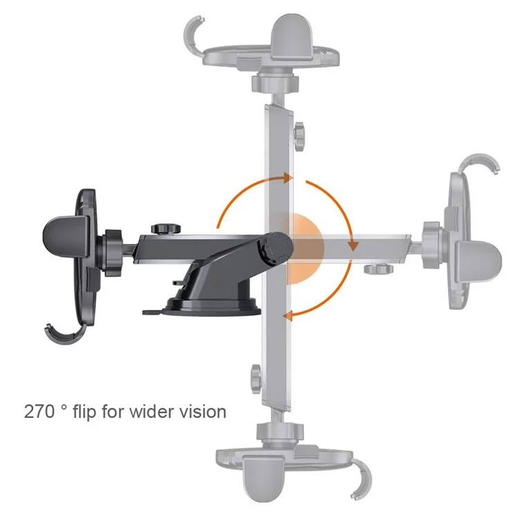 D33 Suction Cup Base Gravity Sensing Car Phone Holder Bracket with Air Vent Clip - Black