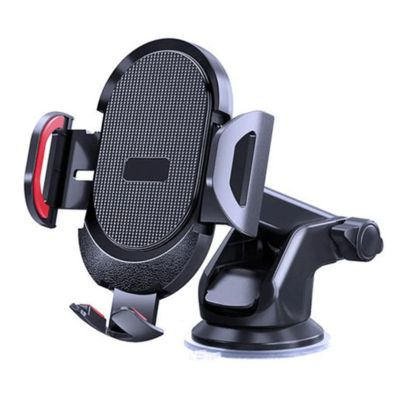 D33 Suction Cup Base Gravity Sensing Car Phone Holder Bracket with Air Vent Clip - Red