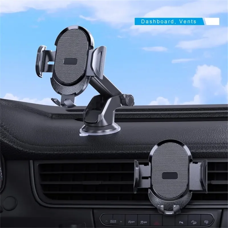 D33 Suction Cup Base Gravity Sensing Car Phone Holder Bracket with Air Vent Clip - Red