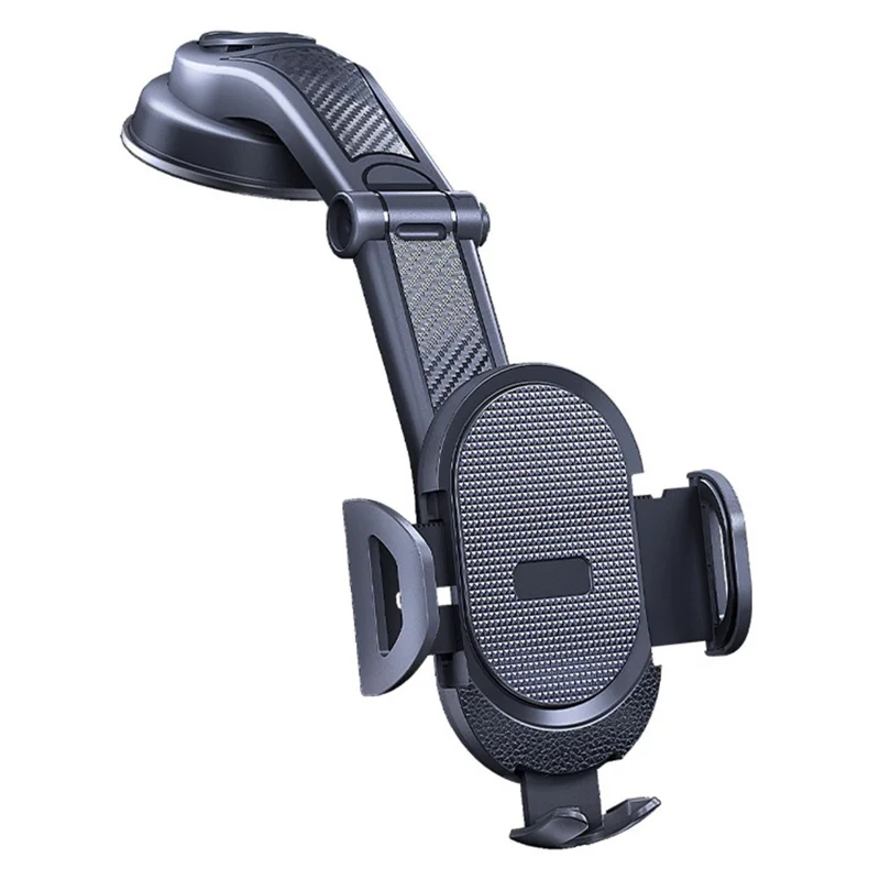 ES33 ABS+Carbon Fiber 360 Degree Rotation Suction Cup Mount Car Mobile Phone Holder Bracket - Black
