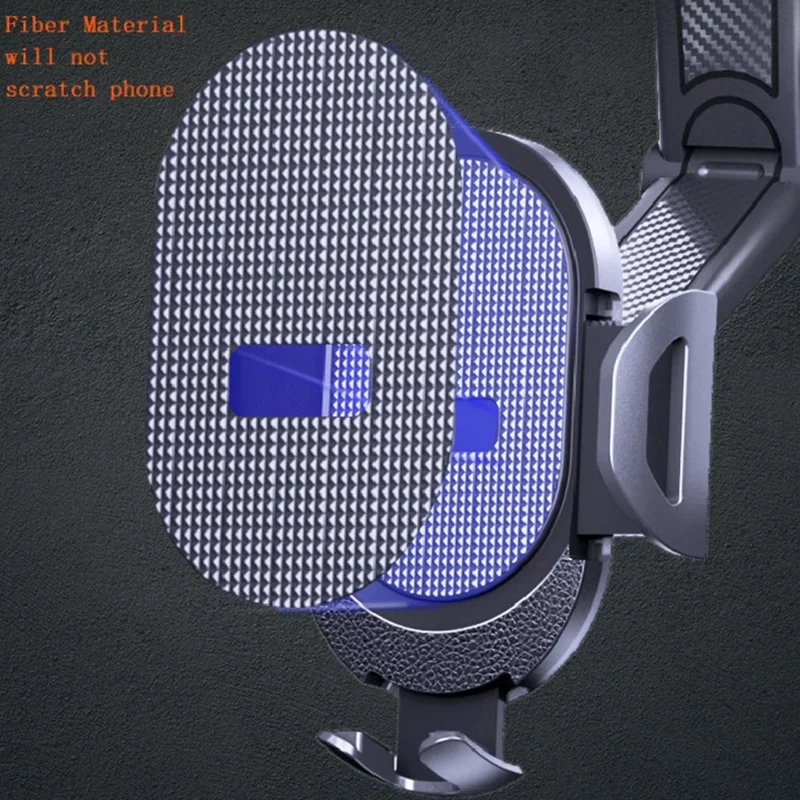 ES33 ABS+Carbon Fiber 360 Degree Rotation Suction Cup Mount Car Mobile Phone Holder Bracket - Black