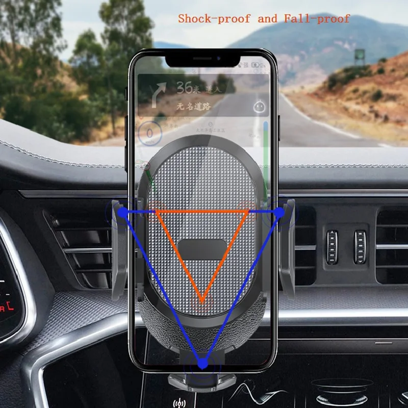 ES33 ABS+Carbon Fiber 360 Degree Rotation Suction Cup Mount Car Mobile Phone Holder Bracket - Black