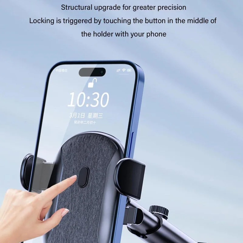 D48+105+K5 Car Dashboard Windshield Air Vents Phone Holder for iPhone 16 / 16 Plus / 16 Pro / 16 Pro Telescopic Suction Cup Car Phone Mount