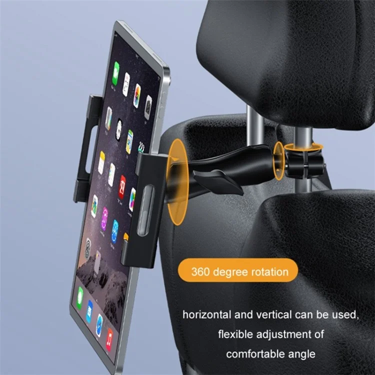 Car Seat Back Plastic Phone Holder Rotating Car Headrest Tablet Mount Compatible with 4.7-11 inch Cellphone, Tablets