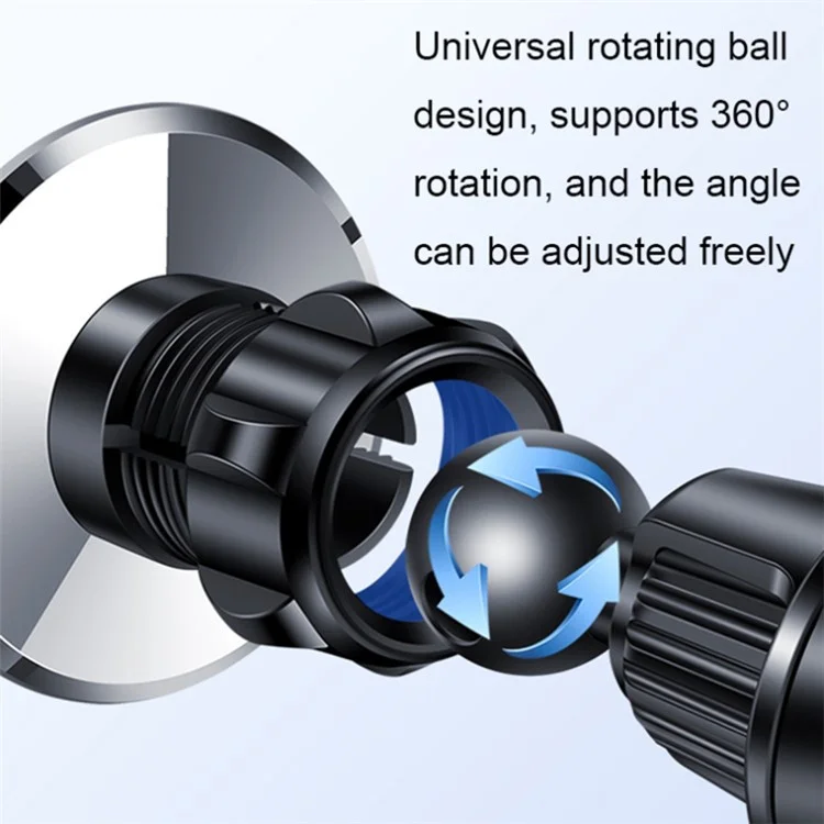 2023 Car 360 Degree Rotation Air Vent Clip Magnetic Adsorption Cell Phone Holder Bracket - Black