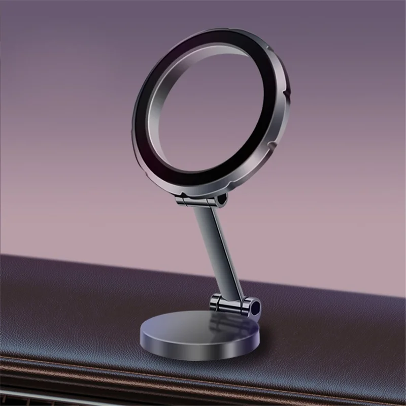 G118 Dashboard Car Phone Mount Stand 1080-Degree Rotating Folding Magnetic Phone Holder - Grey