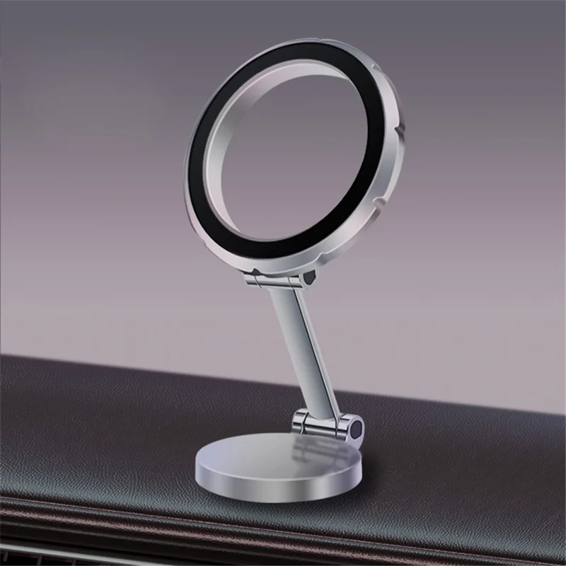 G118 Dashboardcar Phone Mount Stand 1080-Degree Rotating Folding Magnetic Phone Holder - Silver