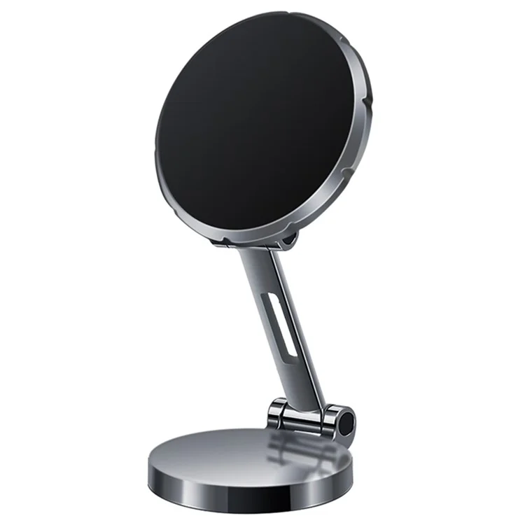 G158 Dashboard Folding Phone Holder Magnetic Car Phone Mount 360-Degree Rotating Metal Phone Stand - Grey