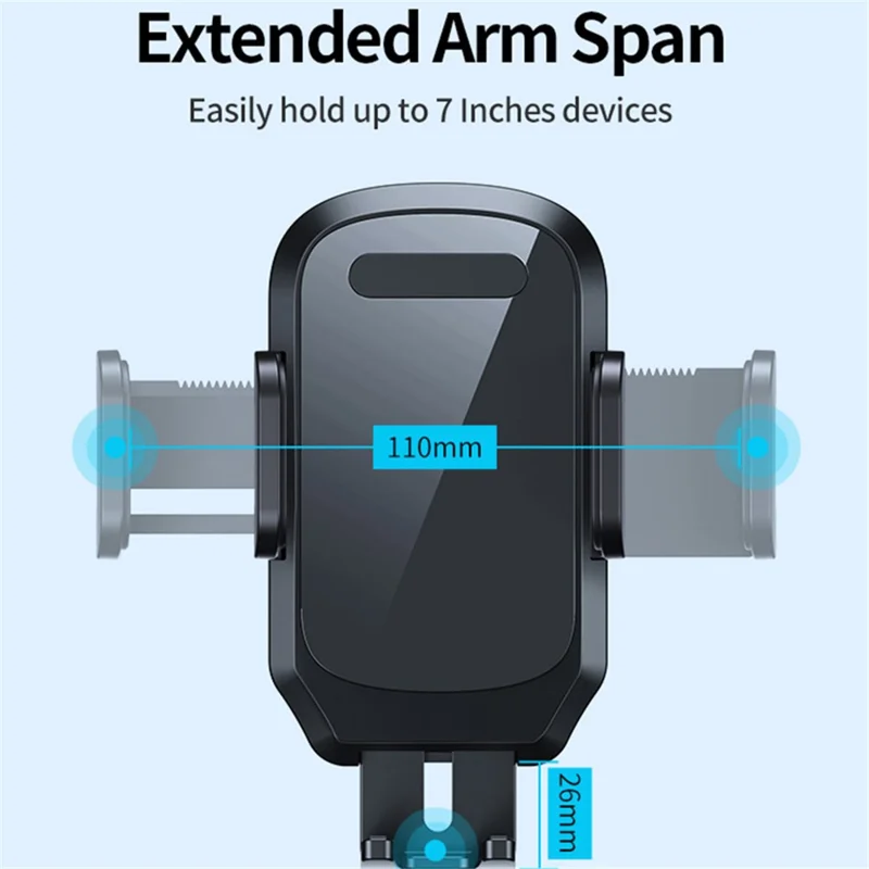 L005+M013 Sucker Base Car Phone Holder Mount Stand Cellphone Support for iPhone Huawei Samsung - Acrylic Black