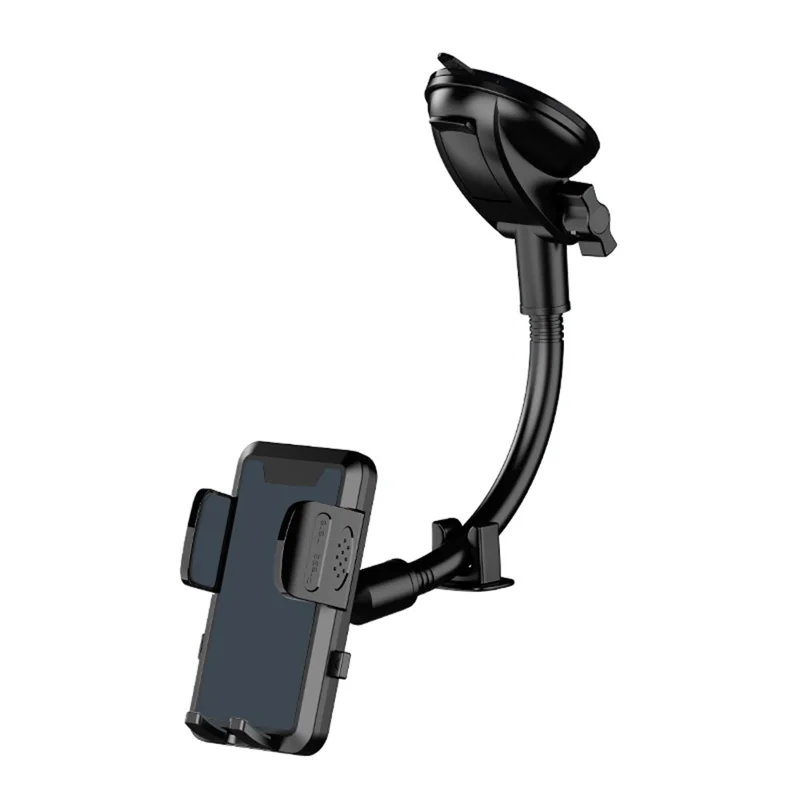 L005L+M002 38 cm Langarm Auto Saugnapfbasis 360 Grad Ball Head Phone Halter Halterung - Schwarz