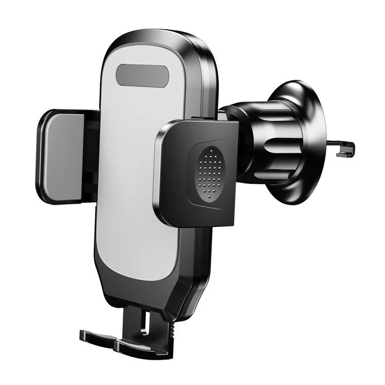 L012+M013 Car Air Vent Cell Phone Holder for iPhone 16 / 16 Plus / 16 Pro / 16 Pro Max 360 Degree Rotating Car Phone Mount - Grey