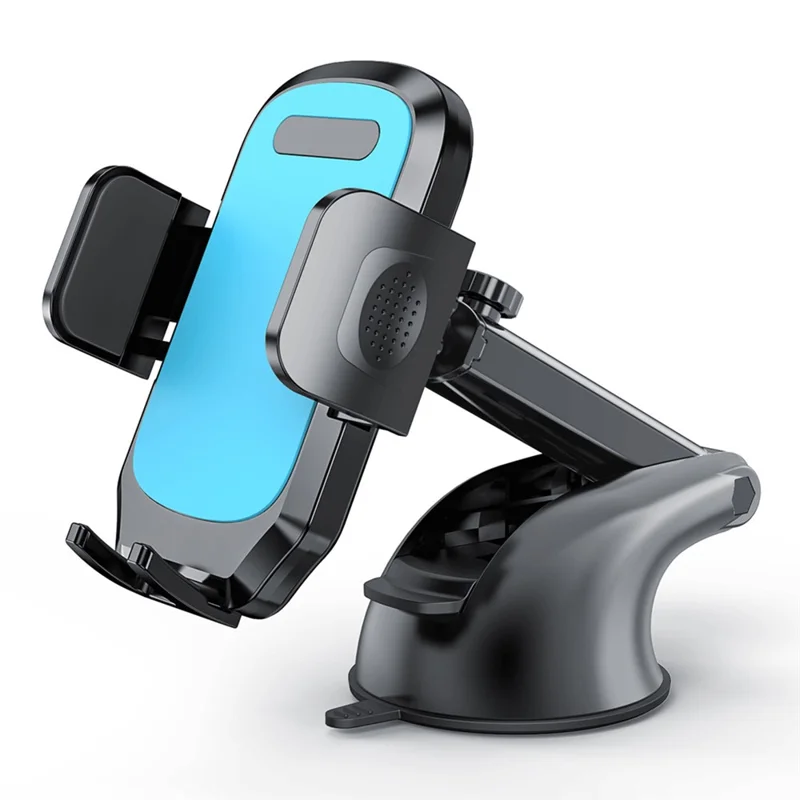L095+M013 Car Dashboard Suction Cup Phone Holder for iPhone 16 / 16 Plus / 16 Pro / 16 Pro Max Rotating Retractable Car Phone Mount - Blue