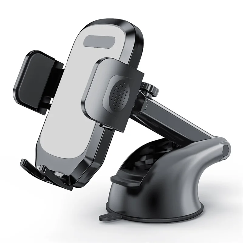 Supporto per Telefono con Ventosa per Cruscotto Auto L095+M013 per iPhone 16 / 16 Plus / 16 Pro / 16 Pro Max, Supporto per Telefono da Auto Girevole e Telescopico - Grigio