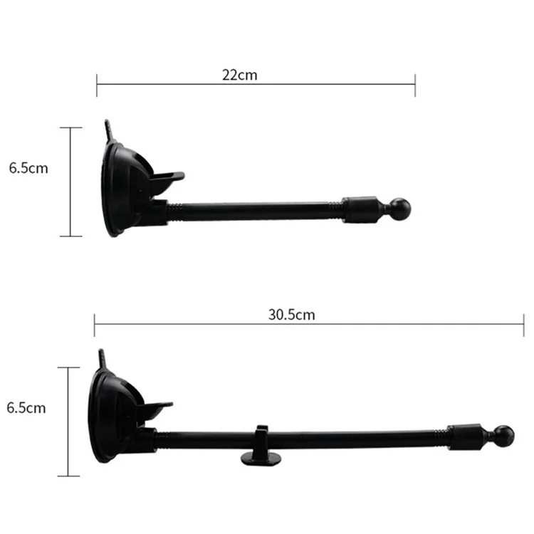 L096 Short Type Flexible Tube Car Dashboard Mount Base with 17mm Ball Head Car Phone Holder Accessory