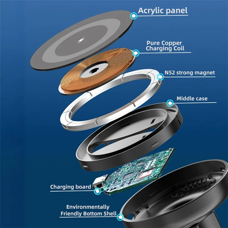 LML-W-001 15W Magnetic Wireless Car Charger Mount Air Vent Car Phone Holder - CD Veins