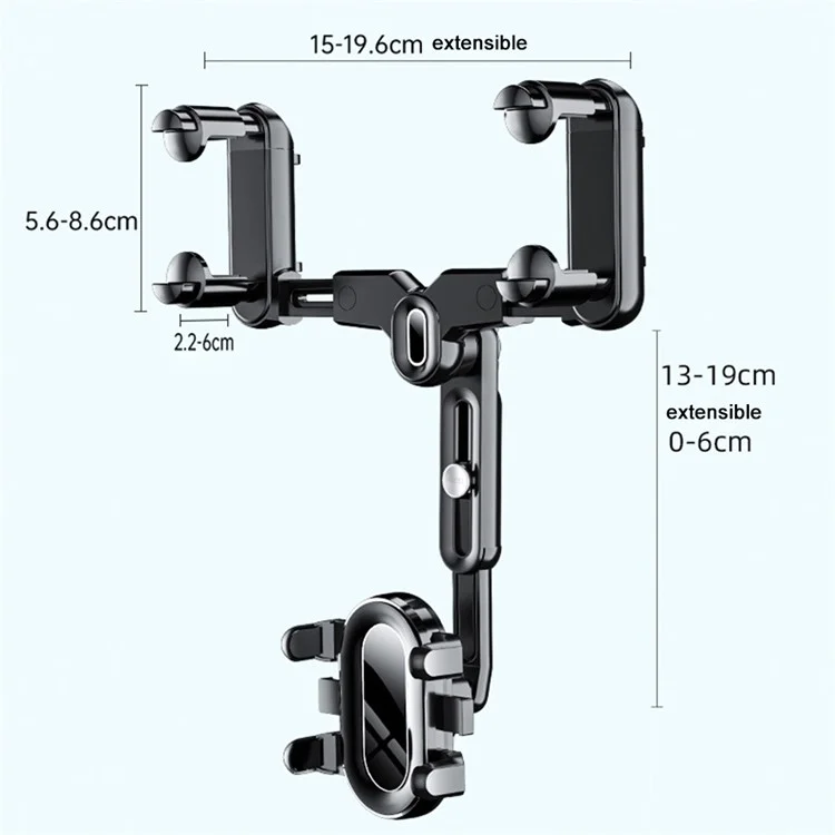 QIPU R004 Rear View Mirror Phone Holder Car Phone Mount Telescopic Navigation Bracket