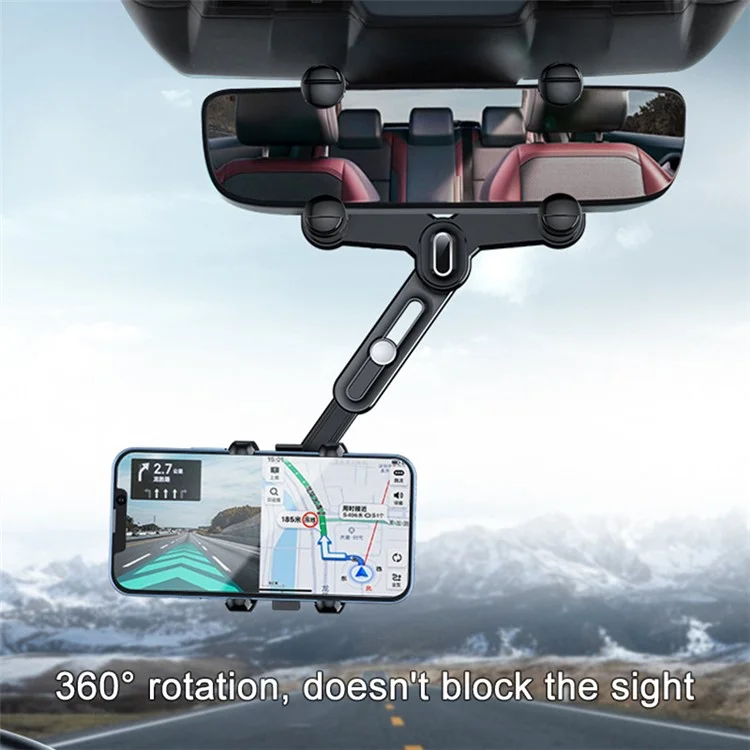 QIPU R004 Rear View Mirror Phone Holder Car Phone Mount Telescopic Navigation Bracket