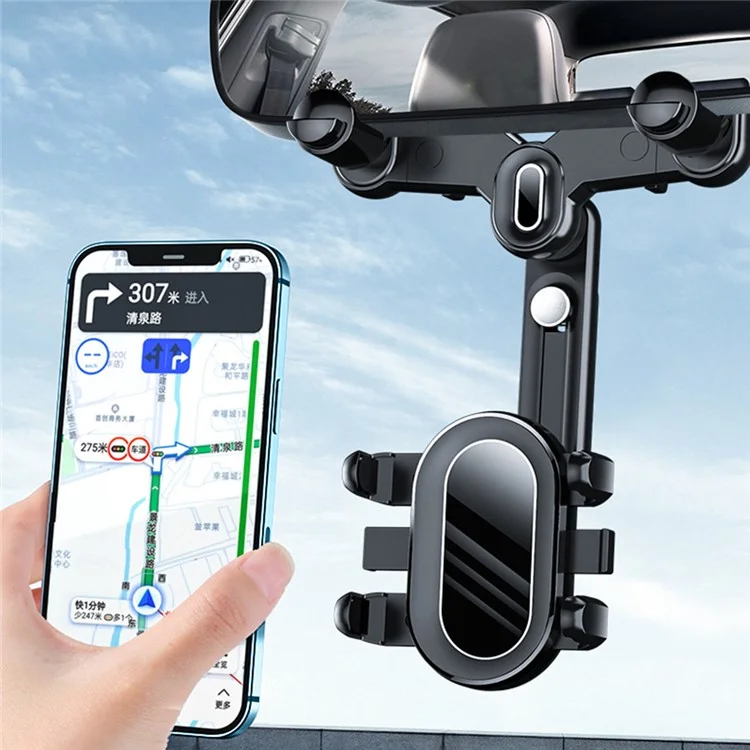 QIPU R004 Rear View Mirror Phone Holder Car Phone Mount Telescopic Navigation Bracket
