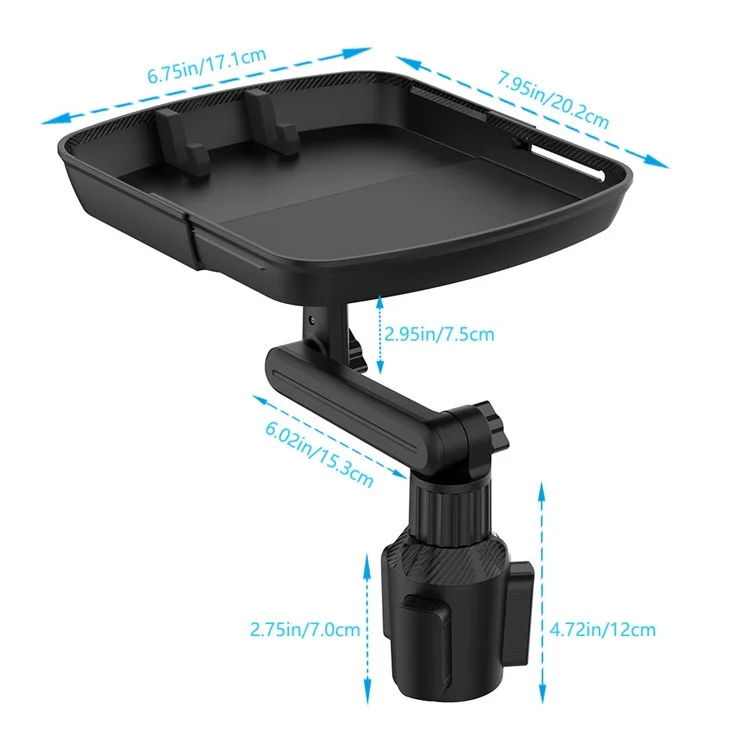 Support de téléphone voiture QIPU B01 avec plateau repas, porte-snacks et support