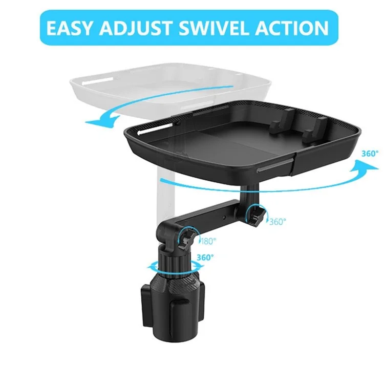 Support de téléphone voiture QIPU B01 avec plateau repas, porte-snacks et support