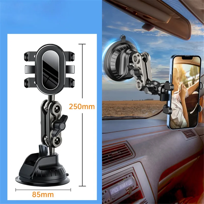 Car Cell Phone Mount Bracket Universal Overhead Car Suction Cup Phone Holder for for iPhone 16 / 16 Plus / 16 Pro / 16 Pro Max
